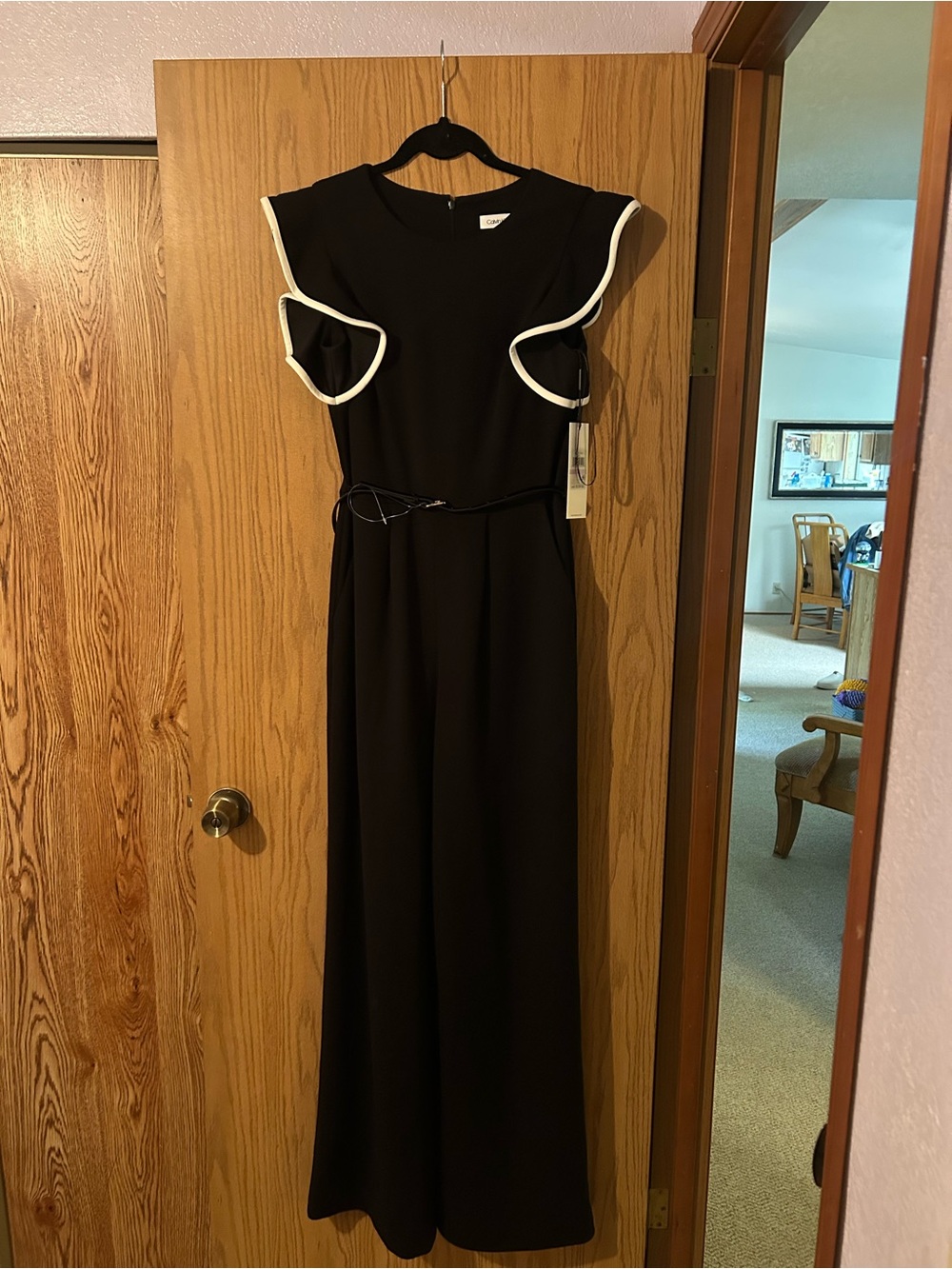 Calvin Klein Black Jumpsuit with White Trim
